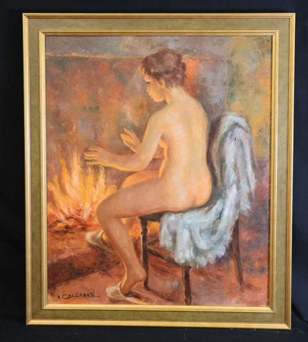 André GALZENATI (1890–1970) Seated Nude in Front o
