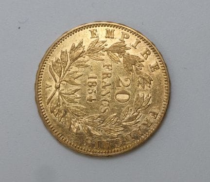 Moneda de 20 francos de oro amarillo 900/00, Napol