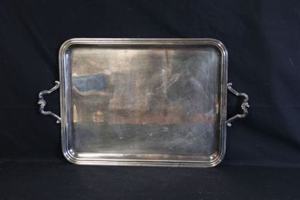 CHRISTOFLE: importante bandeja de metal plateado c