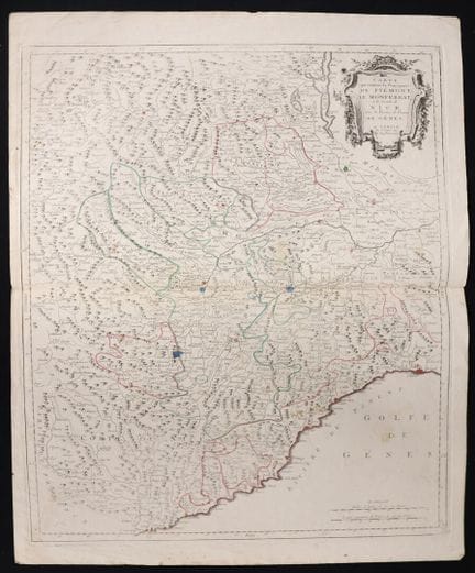 Mapa que muestra el Principado de Piamonte, el Mon