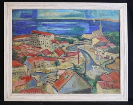 F. PELLAUX or POLLAUX (20th century) View of Sète 