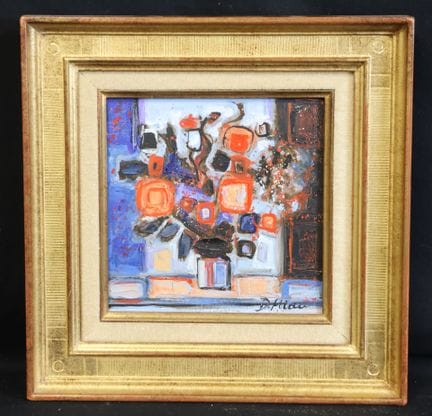 Denis MIAU (1951) "Bouquet of Flowers," oil on can