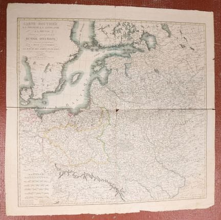 Mapa de carreteras de Polonia, Lituania, Prusia y 