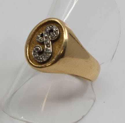 Anillo de señora de oro amarillo y gris (750/00) c
