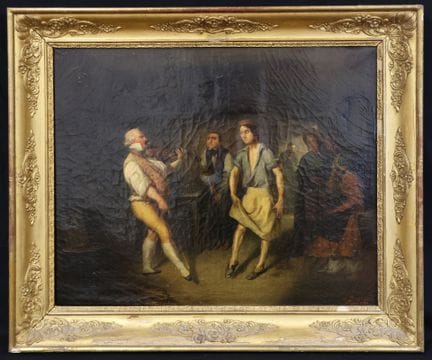 路易·约瑟夫·杜科内（1806-1856） 
夜总会中的舞蹈场景：《泽菲林》
布面油画，右下角签名：