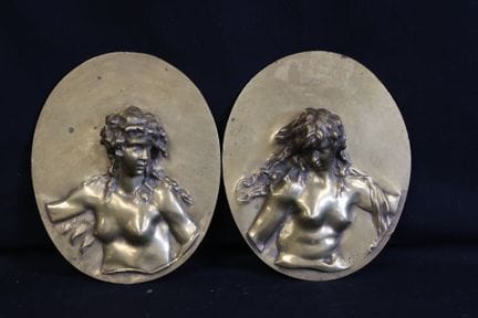 CLODION "Ninfe" Coppia di bassorilievi in bronzo c