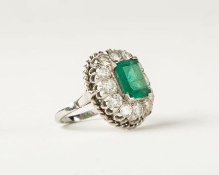 Anillo de oro blanco de 750 milésimas y platino de