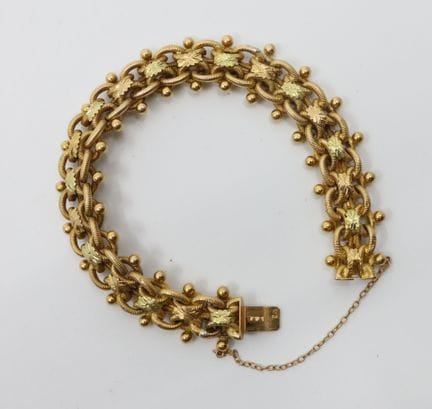 Pulsera de oro amarillo (750/00) con diseño calado