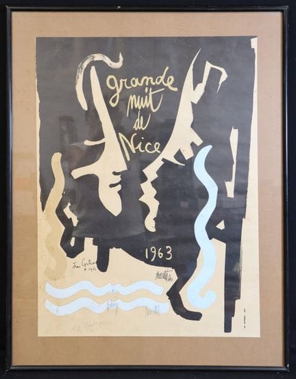 Grande Nuit de Nice 1963. Affiche lithograohique. 