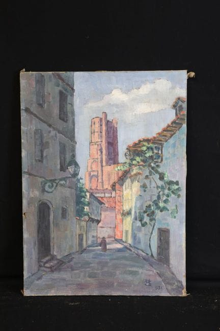 Henri GOURC (1889–1973) “Albi,” oil on canvas, mon