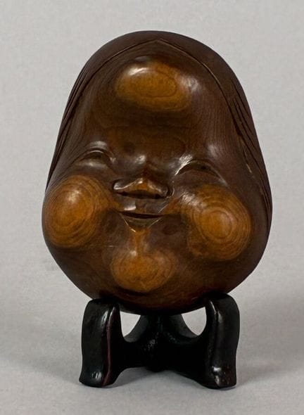 Small boxwood mask from Noh theater. Japan, 20th c