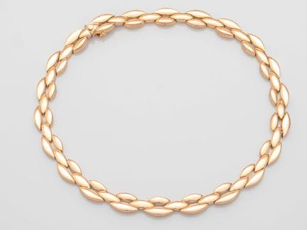 Stunning 750°/°° (18K) yellow gold choker with sol