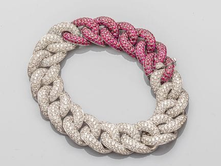 Prächtiges, geschmeidiges Armband aus Weißgold 750