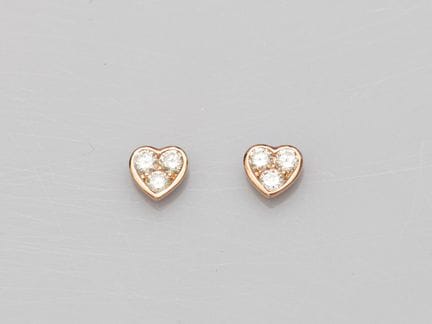 Paire de boucles d'oreilles cœurs en or rose 750°/