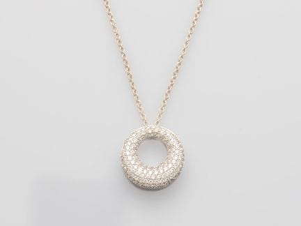 750°/°° (18K) white gold necklace with a forçat ch