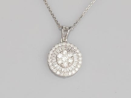 750°/°° (18K) white gold chain with a fine forçat 