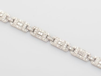 750°/°° (18K) white gold link bracelet with geomet
