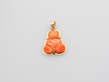 Anhänger aus 750°/°° (18 K) Gelbgold, besetzt mit 