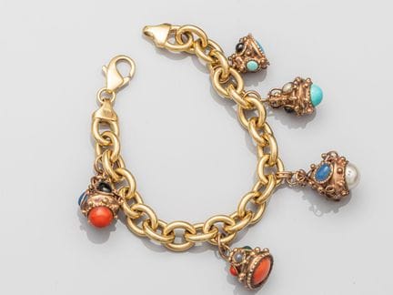 Flexibles Armband aus 750°/°° (18 K), mit großen, 