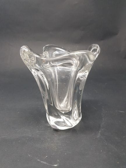 DAUM France - Free-form crystal vase  - H. 14 cm -