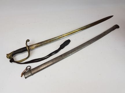 1845-model infantry adjutant's saber. 
Horn hilt (