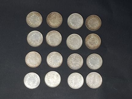 Set of 16 10-franc Hercule coins (1965–1971)