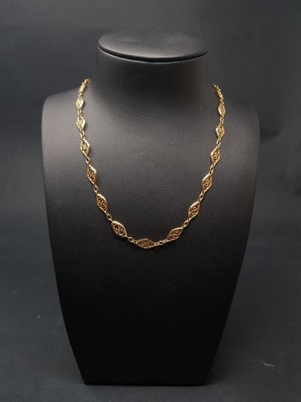 Collana in oro giallo 750, maglia in filigrana - L