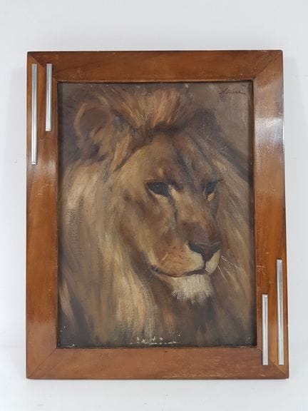 Nicolas SICARD (1840-1920) - Tête de lion - Huile 