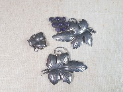 Set "Foglie di vite" in argento composto da due sp