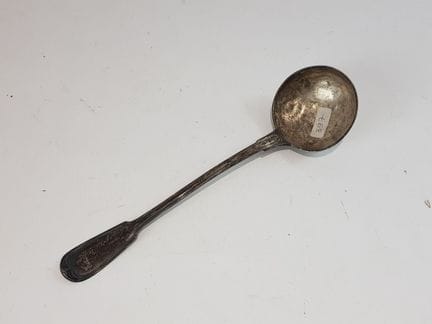 Silver mesh-pattern ladle - Minerva hallmark - Wei