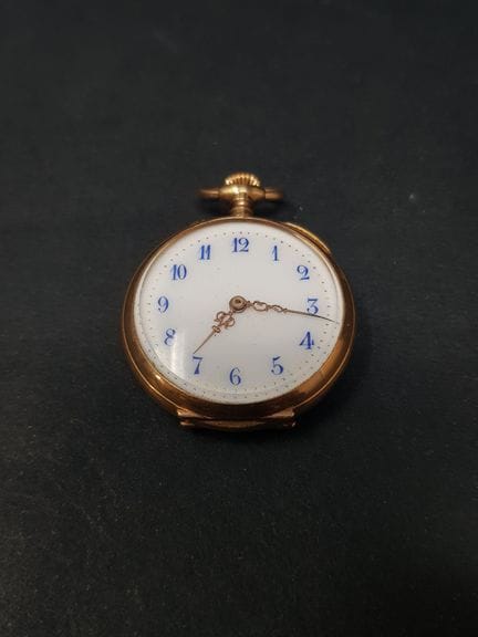 Orologio da collo in oro giallo 750e a carica manu