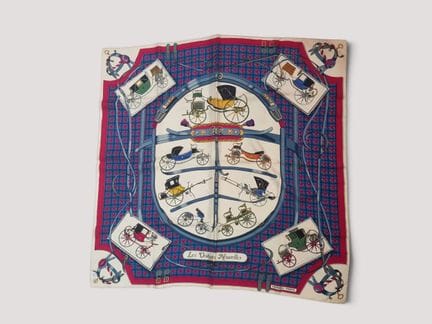 HERMES - "Les voitures nouvelles," silk square by 
