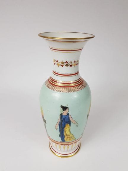 Vaso a balaustra in porcellana “di Parigi” con dec