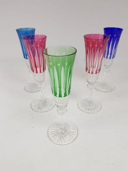 ST. LOUIS - Five "Tommy" model champagne flutes ma