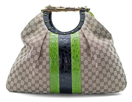*GUCCI 
Borsa tote in tela con logo GG marrone/bei