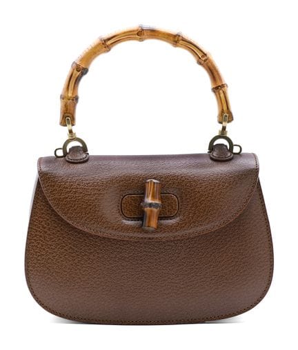 *GUCCI 
Borsa Bambù in pelle di cinghiale marrone,