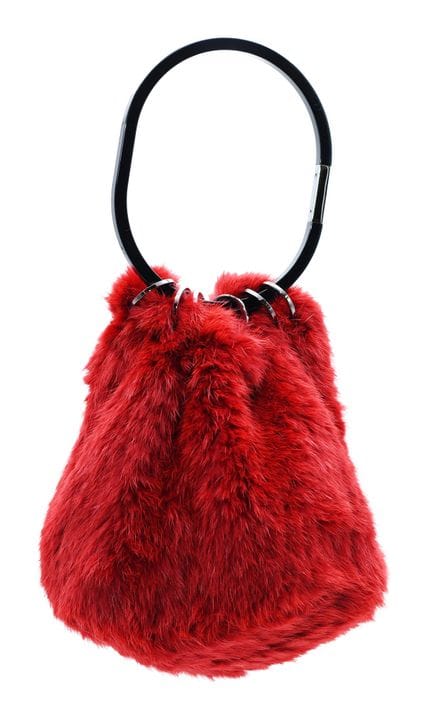 *GUCCI 
Borsetta a sacco in pelliccia di lapin ros