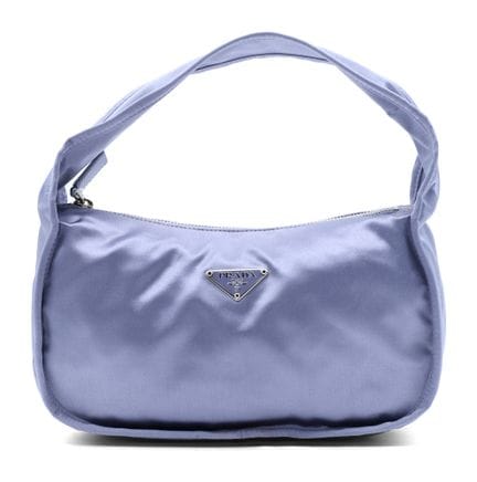 *PRADA 
Borsa a tracolla Egg in raso color lilla, 