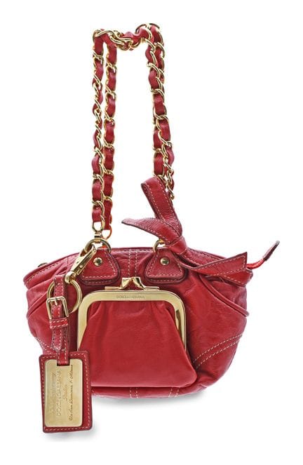 *DOLCE &amp; GABBANA 
Pochette in pelle rossa real