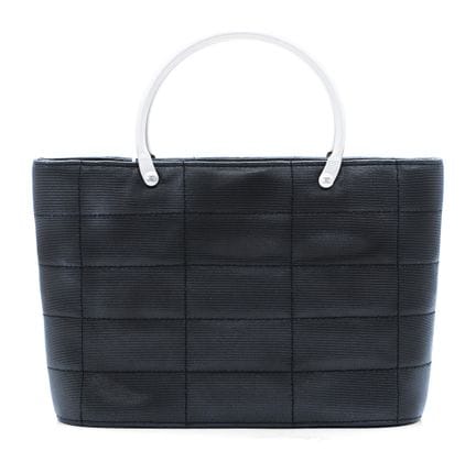*CHANEL 
Borsa a mano in tessuto plastificato grig