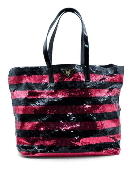 *PRADA 
Borsa tote in tessuto ricoperto di paillet