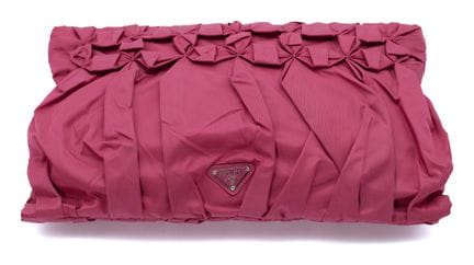 *PRADA 
Pochette rettangolare in faille color ibis