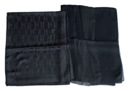 *HERMÈS 
Lot of two different black stoles, one wi