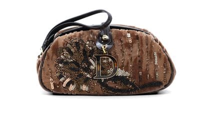 *CHRISTIAN DIOR 
Pochette in velluto dévoré rosa a