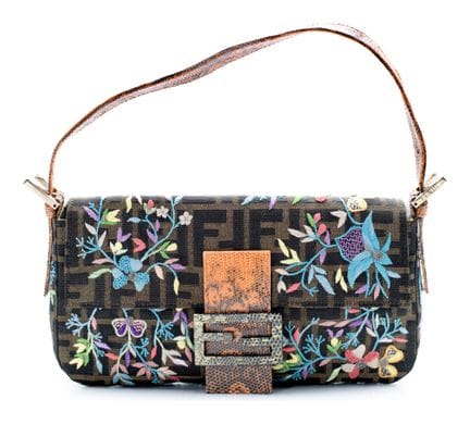 *FENDI
Borsa Baguette in tela Zucca marrone con ri