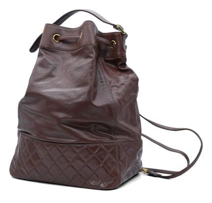 *CHANEL
Zaino in pelle nappa marrone, grande logo 