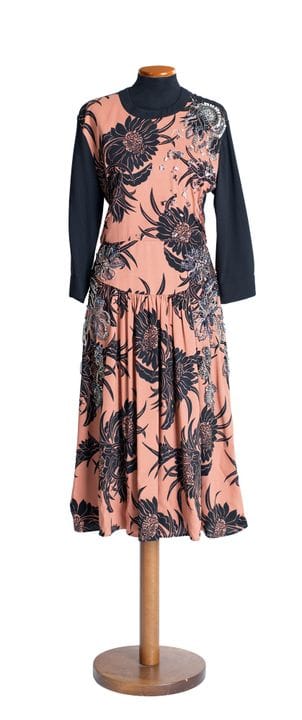 *PRADA 
Resort. Abito midi in seta e viscosa nera 