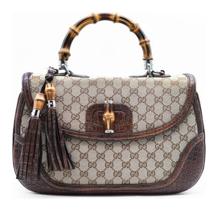 *GUCCI 
Borsa Jumbo Bambù in pelle marrone/beige c