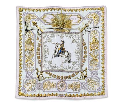 *HERMÈS 
Silk scarf "Ludovicus Magnus" silk scarf,