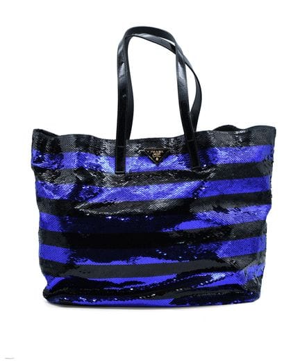*PRADA 
Borsa tote in tessuto ricoperto di paillet
